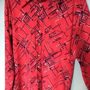 Vintage 1970s ARROW Long Sleeve Brutalist Print